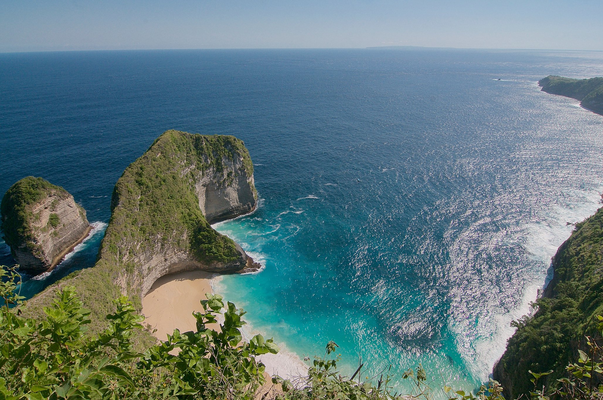 Aerial Shot of Kelingking Beach in Indonesia